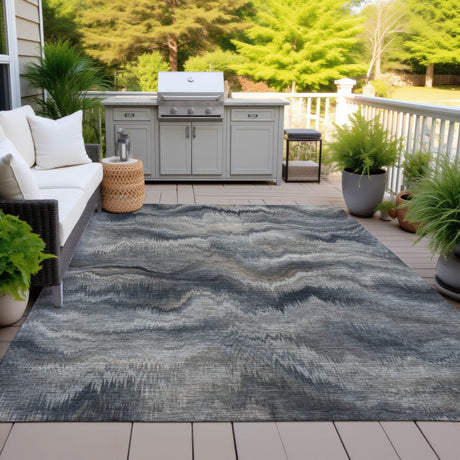 Addison Chantille ACN2095 Waves Machine Made Transitional Gray Rug