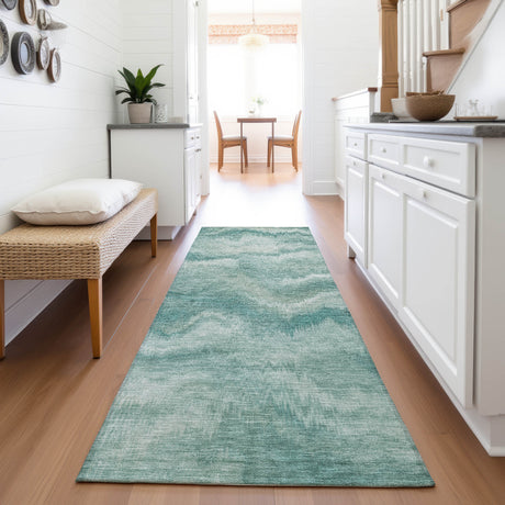 Addison Chantille ACN2095 Waves Machine Made Transitional Teal Rug