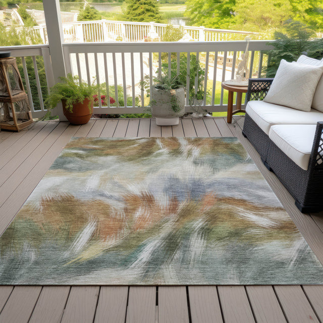 Addison Chantille ACN2096 Abstract Machine Made Transitional Beige Rug