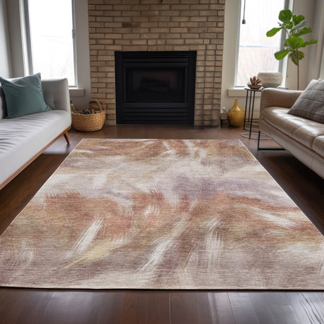 Addison Chantille ACN2096 Abstract Machine Made Transitional Copper Rug