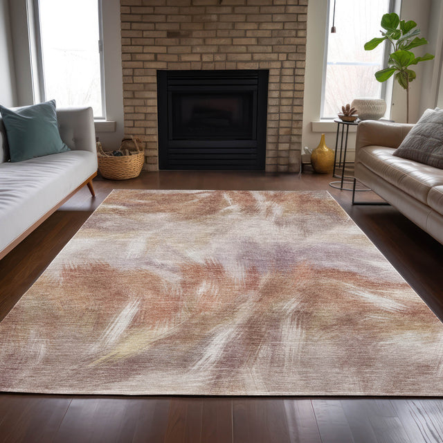 Addison Chantille ACN2096 Abstract Machine Made Transitional Copper Rug