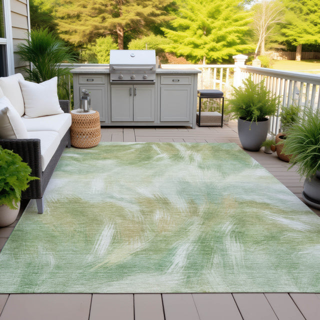 Addison Chantille ACN2096 Abstract Machine Made Transitional Green Rug