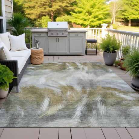Addison Chantille ACN2096 Abstract Machine Made Transitional Pewter Rug