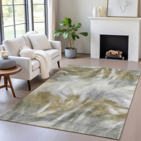 Addison Chantille ACN2096 Abstract Machine Made Transitional Pewter Rug
