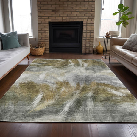 Addison Chantille ACN2096 Abstract Machine Made Transitional Pewter Rug