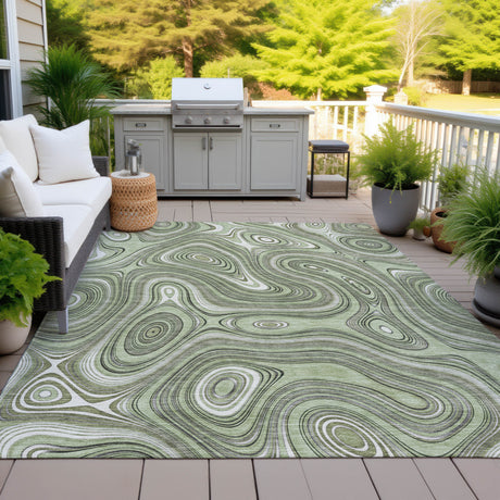 Addison Chantille ACN2097 Geometric Machine Made Transitional Aloe Rug