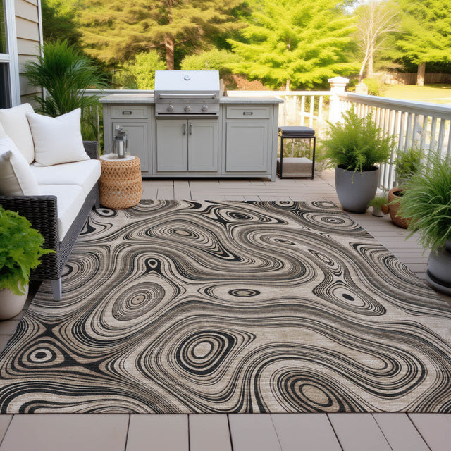 Addison Chantille ACN2097 Geometric Machine Made Transitional Beige Rug