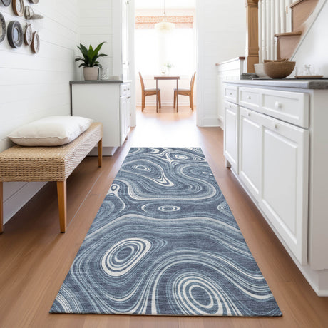 Addison Chantille ACN2097 Geometric Machine Made Transitional Blue Rug