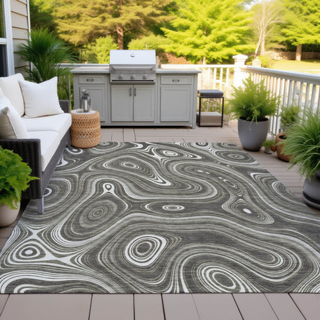 Addison Chantille ACN2097 Geometric Machine Made Transitional Gray Rug