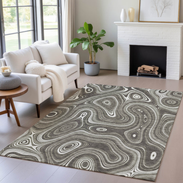 Addison Chantille ACN2097 Geometric Machine Made Transitional Gray Rug
