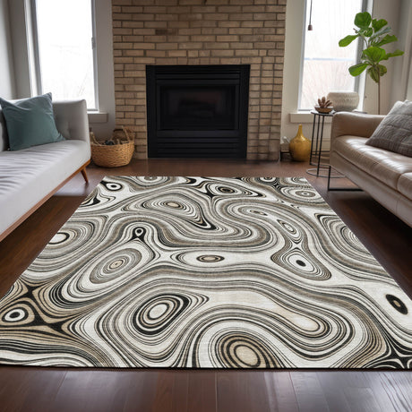 Addison Chantille ACN2097 Geometric Machine Made Transitional Ivory Rug