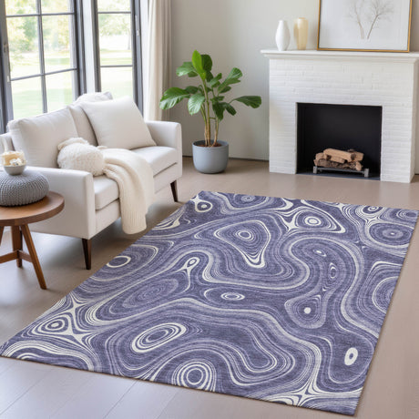 Addison Chantille ACN2097 Geometric Machine Made Transitional Plum Rug
