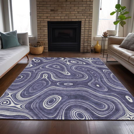 Addison Chantille ACN2097 Geometric Machine Made Transitional Plum Rug