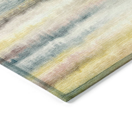 Addison Chantille ACN2098 Stripes Machine Made Transitional Gold Rug