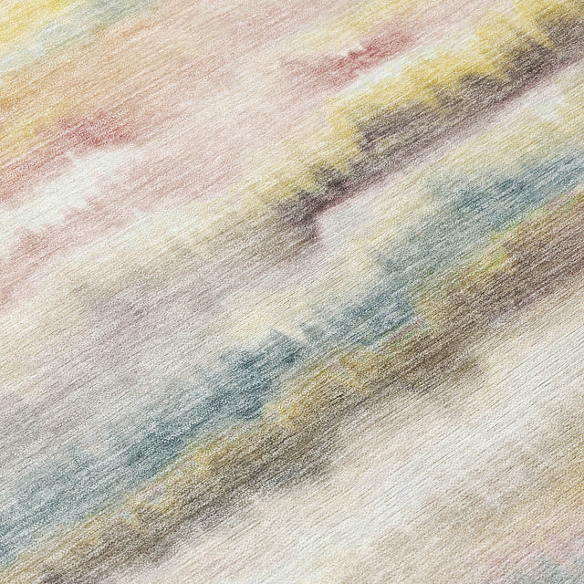 Addison Chantille ACN2098 Stripes Machine Made Transitional Gold Rug