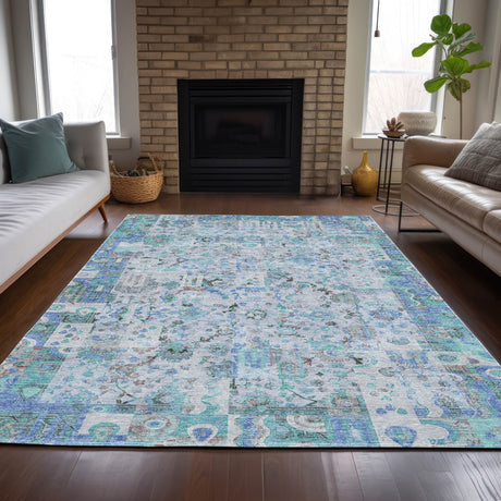 Addison Chantille ACN2099 Global Machine Made Traditional Blue Rug