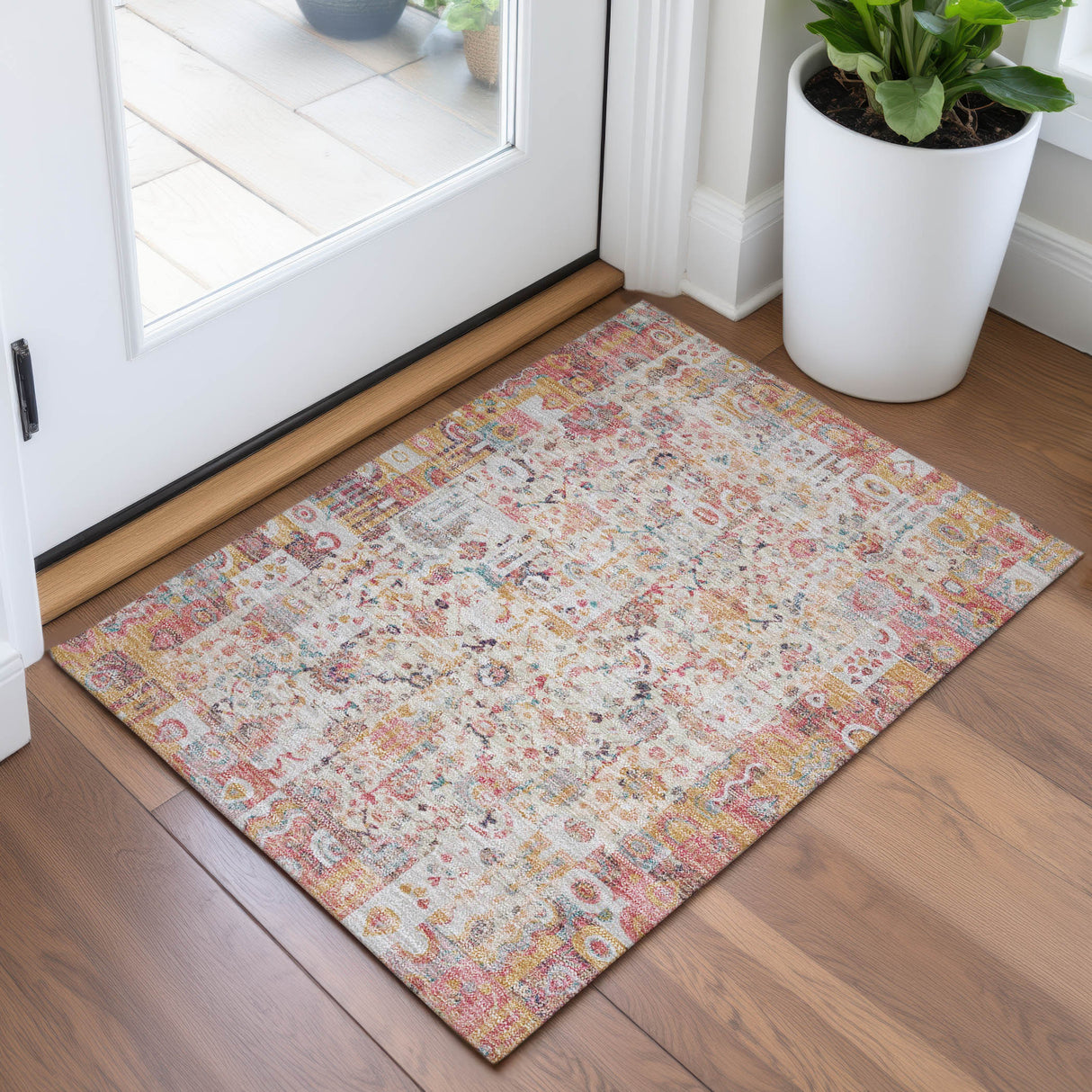Addison Chantille ACN2099 Global Machine Made Traditional Pink Rug