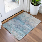 Addison Chantille ACN2100 Abstract Machine Made Transitional Aqua Rug