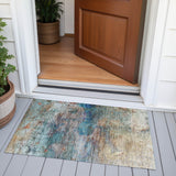 Addison Chantille ACN2100 Abstract Machine Made Transitional Teal Rug