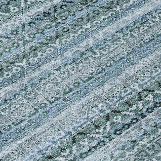 Addison Chantille ACN2101 Stripes Machine Made Transitional Aloe Rug