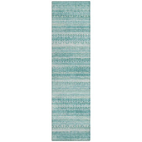 Addison Chantille ACN2101 Stripes Machine Made Transitional Aqua Rug