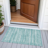 Addison Chantille ACN2101 Stripes Machine Made Transitional Aqua Rug
