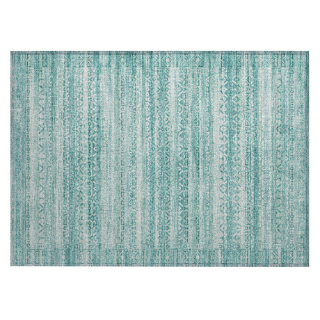 Addison Chantille ACN2101 Stripes Machine Made Transitional Aqua Rug