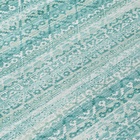 Addison Chantille ACN2101 Stripes Machine Made Transitional Aqua Rug
