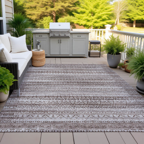 Addison Chantille ACN2101 Stripes Machine Made Transitional Brown Rug