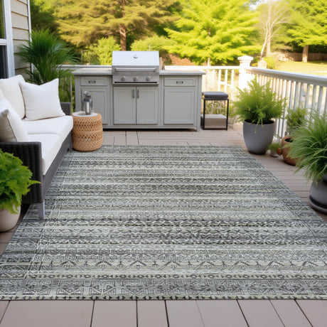 Addison Chantille ACN2101 Stripes Machine Made Transitional Pewter Rug