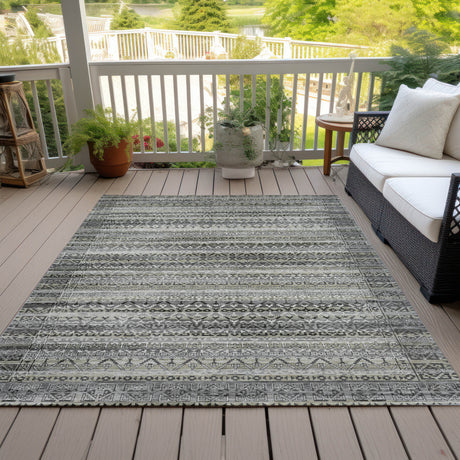 Addison Chantille ACN2101 Stripes Machine Made Transitional Pewter Rug