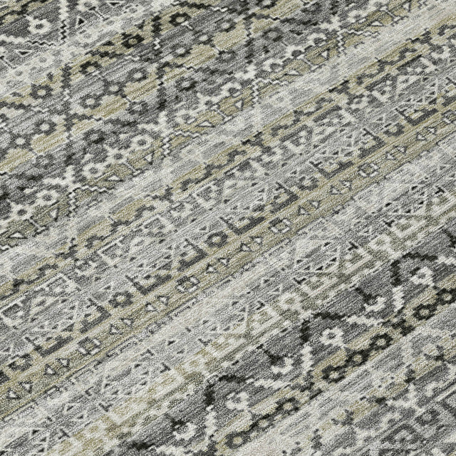 Addison Chantille ACN2101 Stripes Machine Made Transitional Pewter Rug