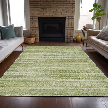 Addison Chantille ACN2101 Stripes Machine Made Transitional Sage Rug