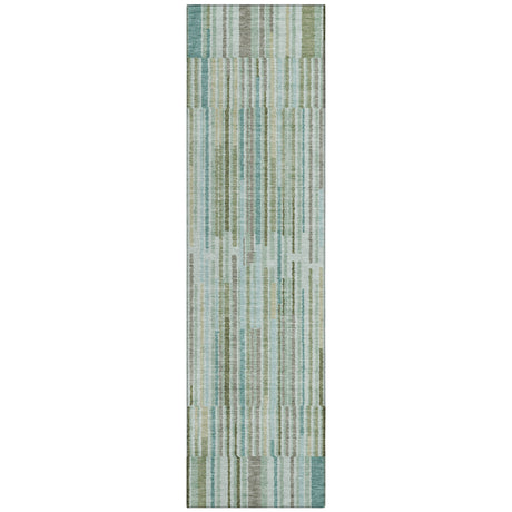 Addison Chantille ACN2102 Stripes Machine Made Transitional Aloe Rug