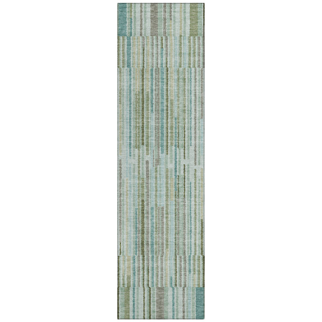 Addison Chantille ACN2102 Stripes Machine Made Transitional Aloe Rug