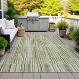 Addison Chantille ACN2102 Stripes Machine Made Transitional Khaki Rug