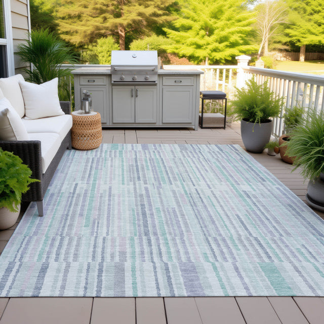 Addison Chantille ACN2102 Stripes Machine Made Transitional Mint Rug