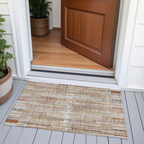 Addison Chantille ACN2102 Stripes Machine Made Transitional Paprika Rug