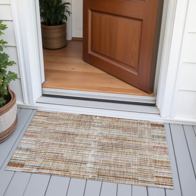 Addison Chantille ACN2102 Stripes Machine Made Transitional Paprika Rug