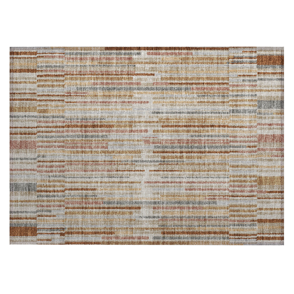 Addison Chantille ACN2102 Stripes Machine Made Transitional Paprika Rug