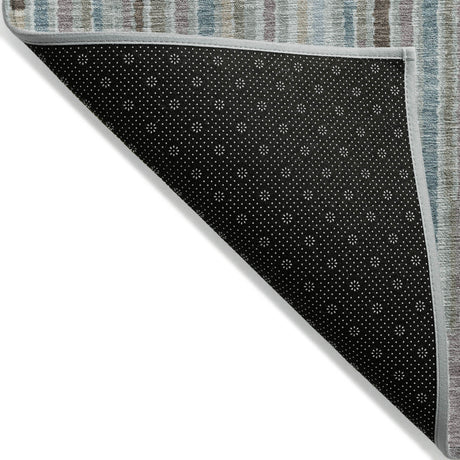 Addison Chantille ACN2102 Stripes Machine Made Transitional Teal Rug