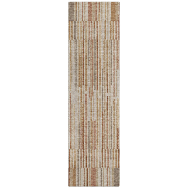 Addison Chantille ACN2102 Stripes Machine Made Transitional Terracotta Rug