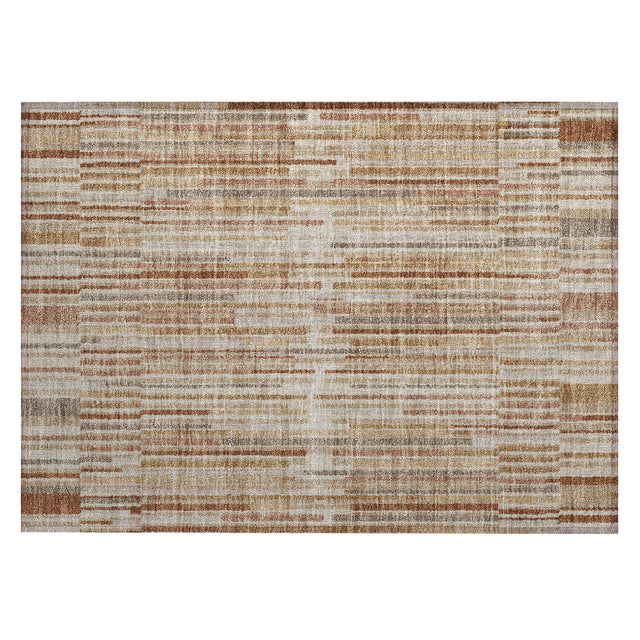 Addison Chantille ACN2102 Stripes Machine Made Transitional Terracotta Rug