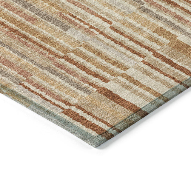 Addison Chantille ACN2102 Stripes Machine Made Transitional Terracotta Rug