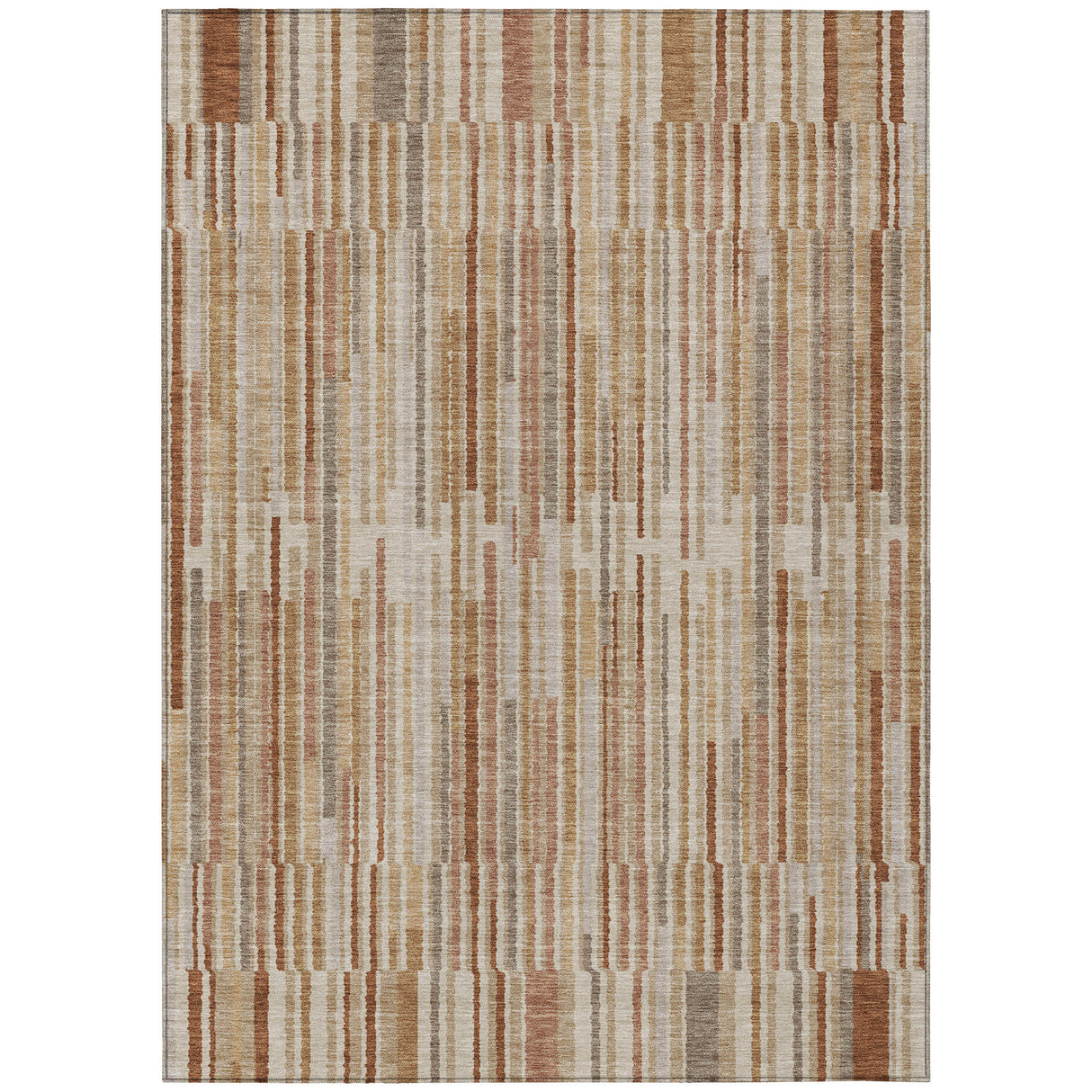 Addison Chantille ACN2102 Stripes Machine Made Transitional Terracotta Rug