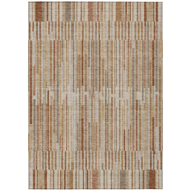 Addison Chantille ACN2102 Stripes Machine Made Transitional Terracotta Rug