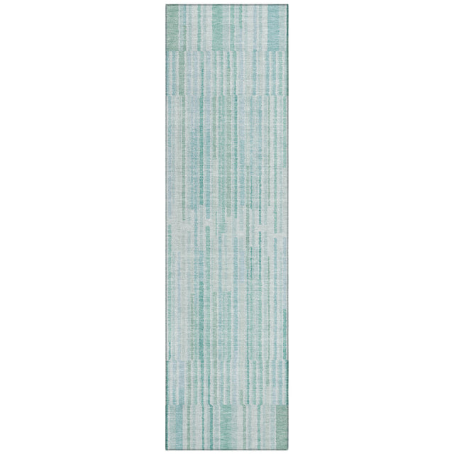 Addison Chantille ACN2102 Stripes Machine Made Transitional Turquoise Rug