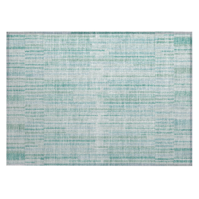 Addison Chantille ACN2102 Stripes Machine Made Transitional Turquoise Rug