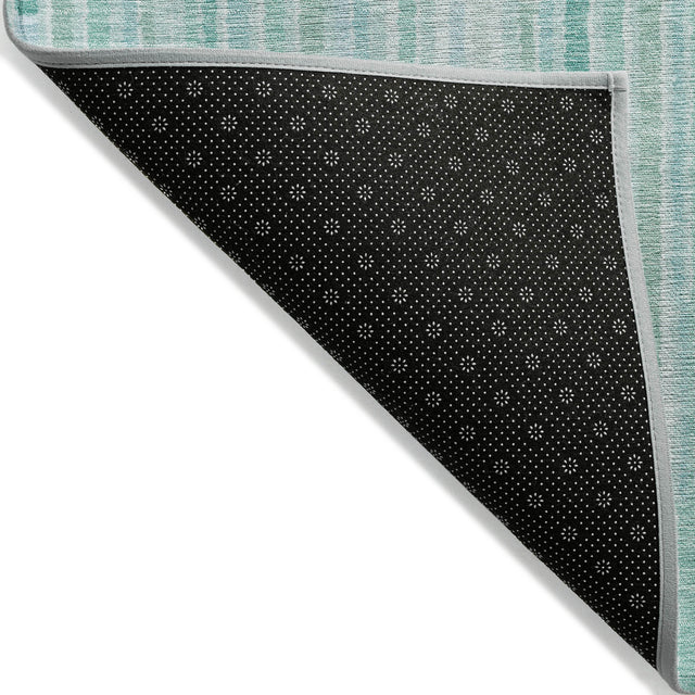 Addison Chantille ACN2102 Stripes Machine Made Transitional Turquoise Rug