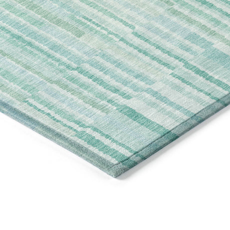 Addison Chantille ACN2102 Stripes Machine Made Transitional Turquoise Rug